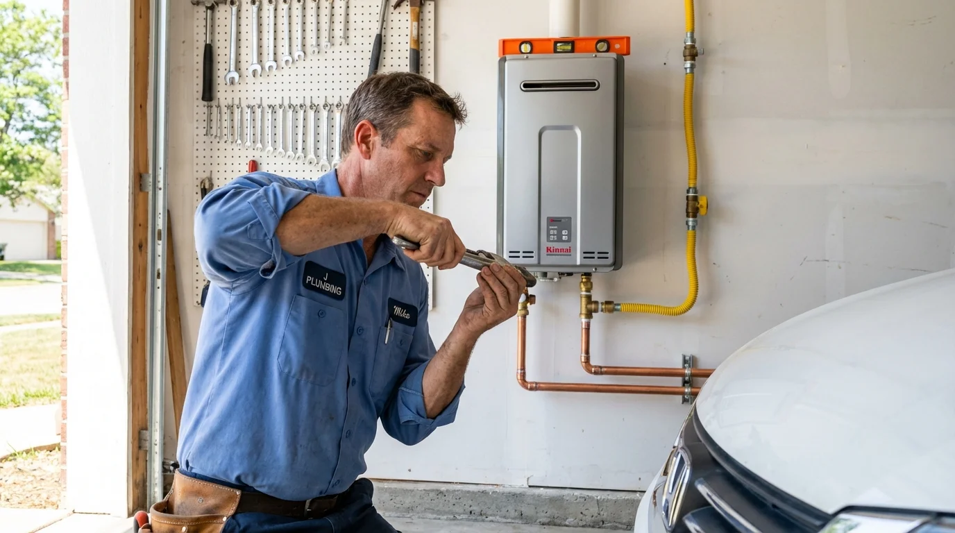 Tankless water heater installation by a Johns Plumbing LLC plumber in Santa Fe Springs